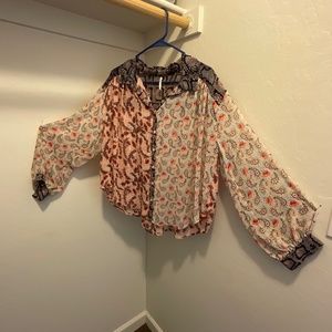 Free People  multi color prints blouse